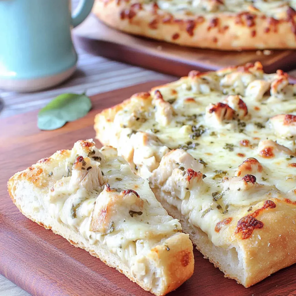 Garlic Butter Chicken Alfredo Pizza