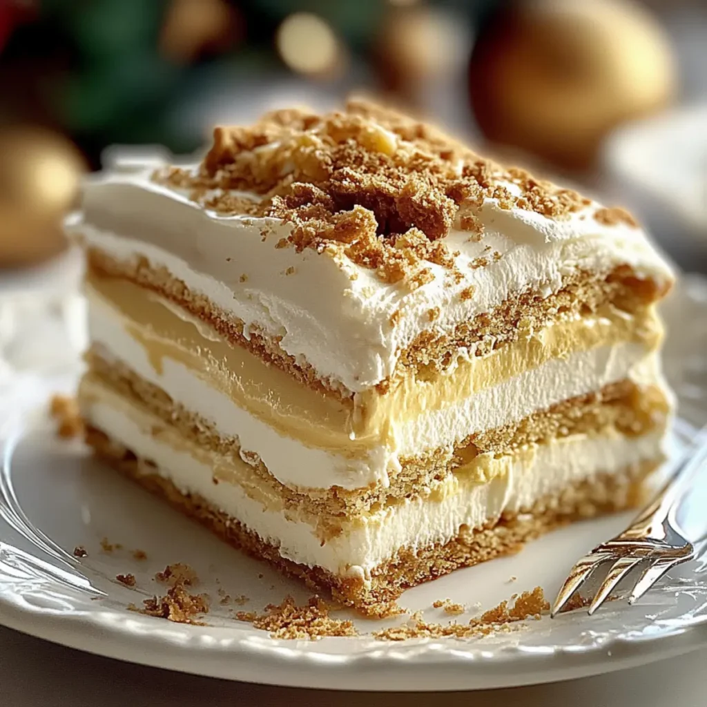 Eggnog Eclair Cake