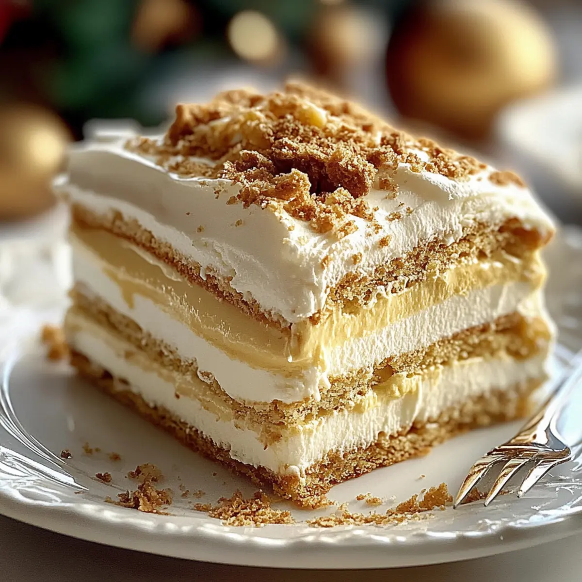 Eggnog Eclair Cake