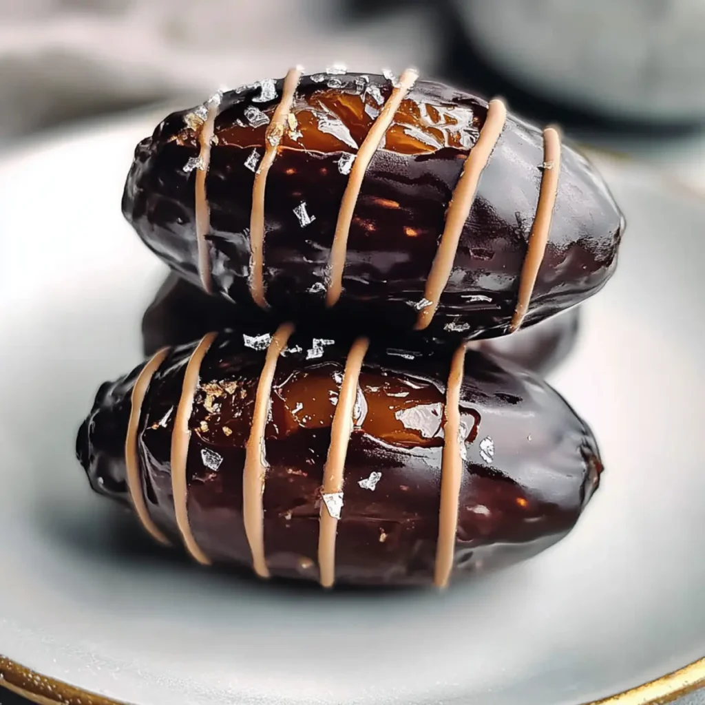 No-Bake Dark Chocolate Stuffed Dates