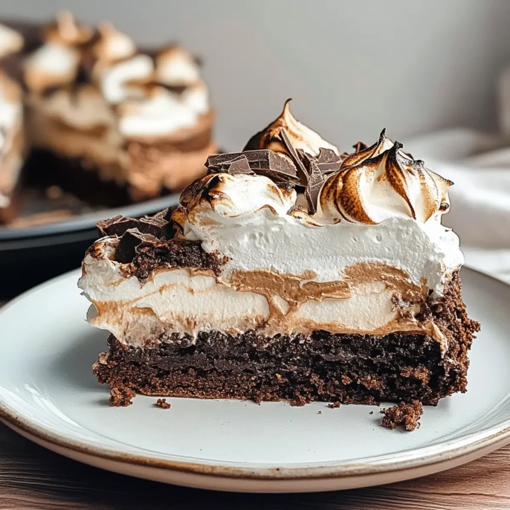 Chocolate Meringue Brownie Cake