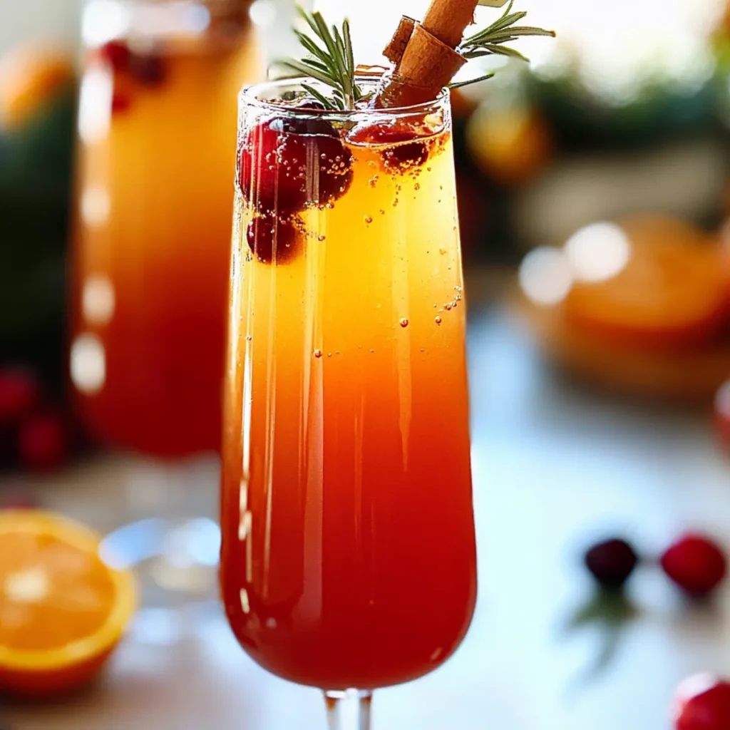 Orange Cranberry Mimosa Holiday Mocktail