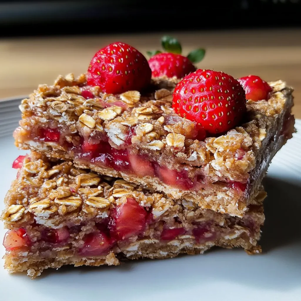 Strawberry Oatmeal Breakfast Bars