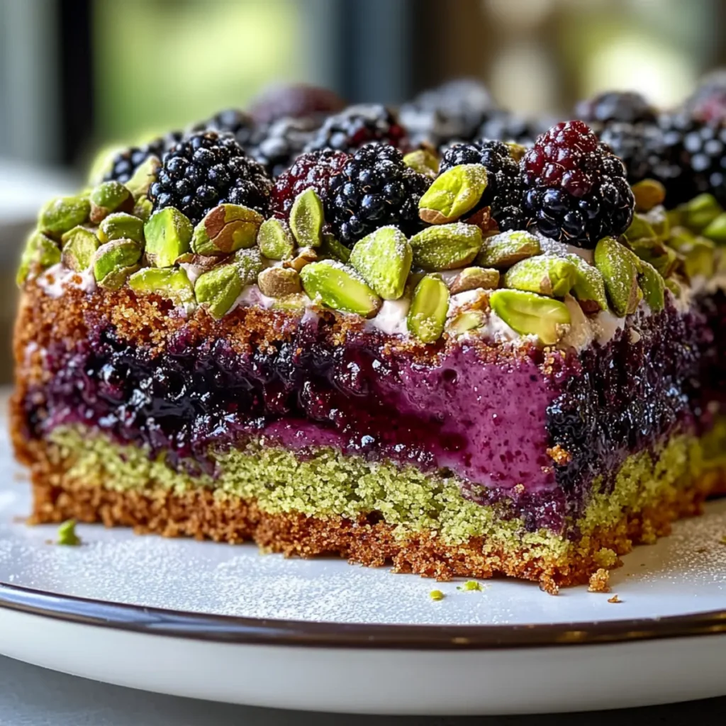 Pistachio and Blackberry Olive Oil Cake