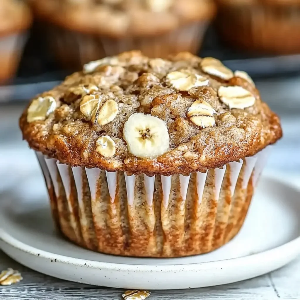Healthy Banana Oatmeal Muffins