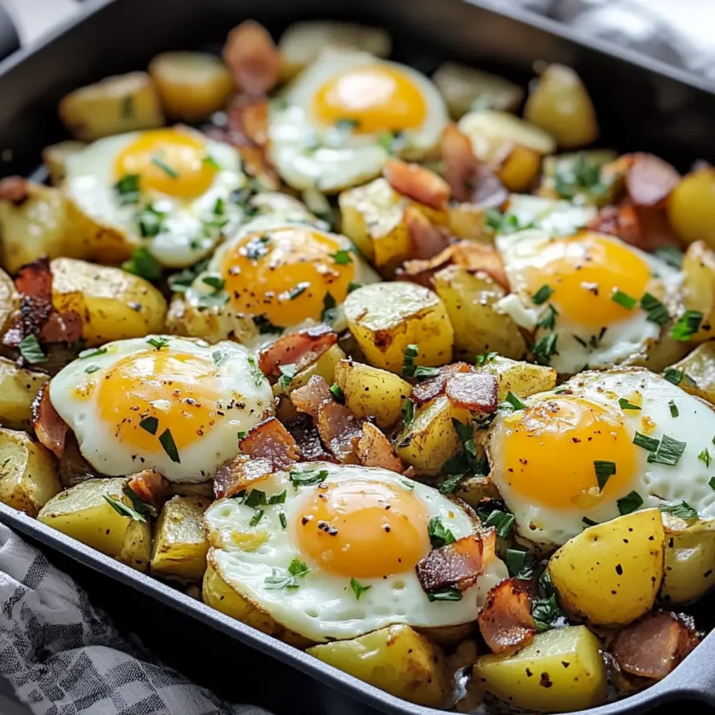 One Pan Breakfast Potatoes and Eggs