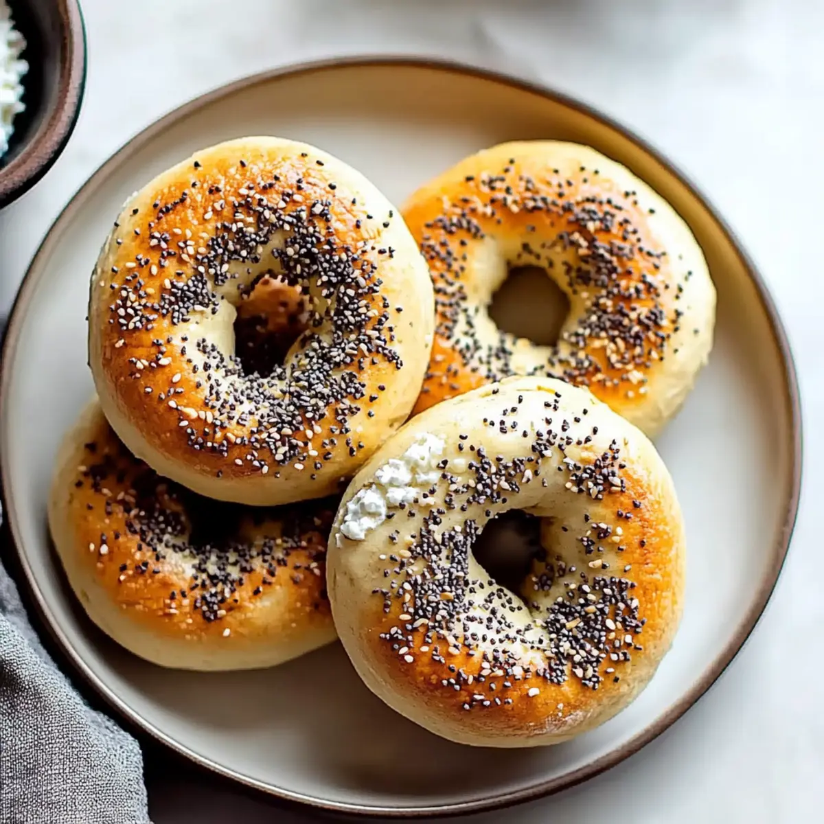 Healthy Protein Bagels with Cottage Cheese for a Nutritious Snack