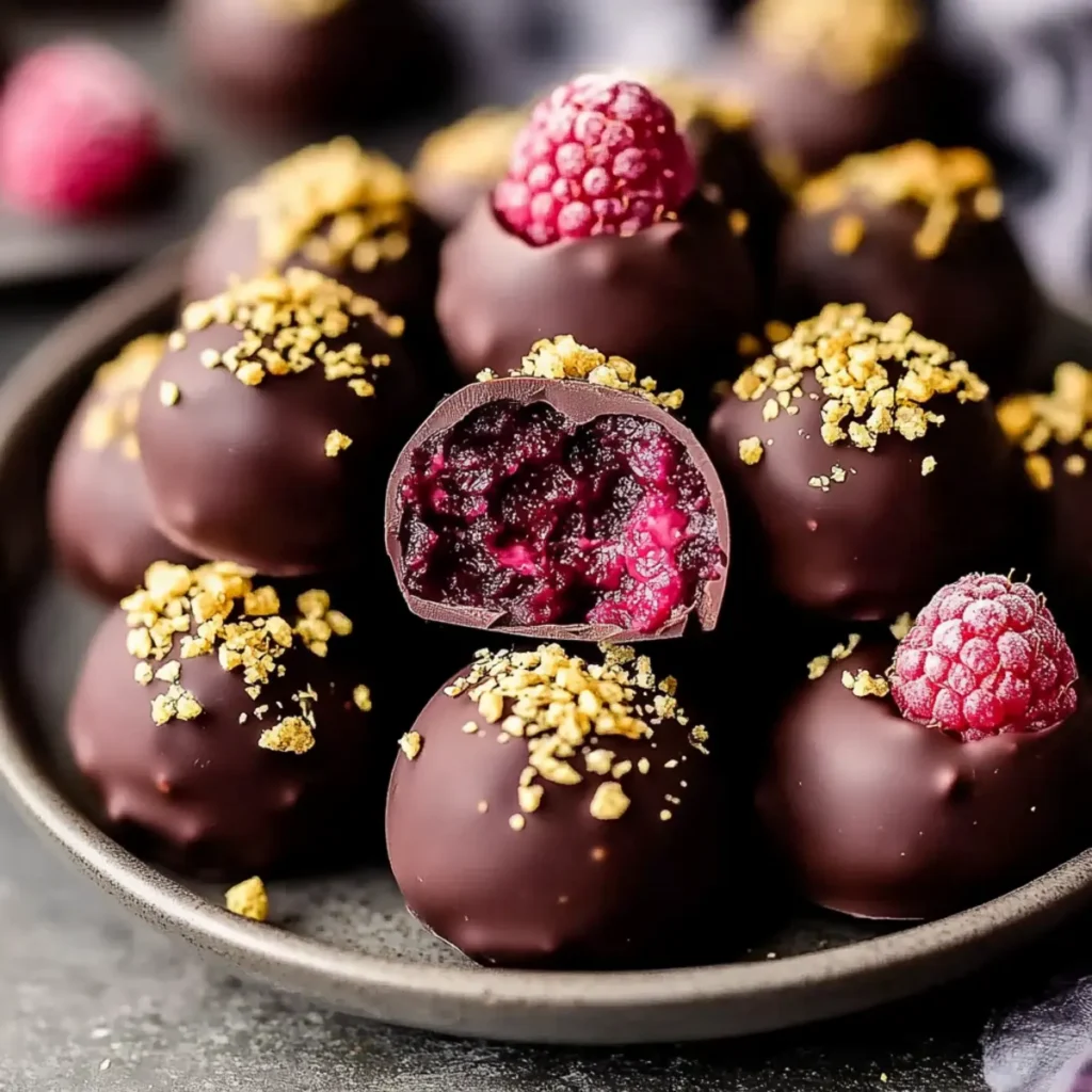 Raspberry Dark Chocolate Truffles