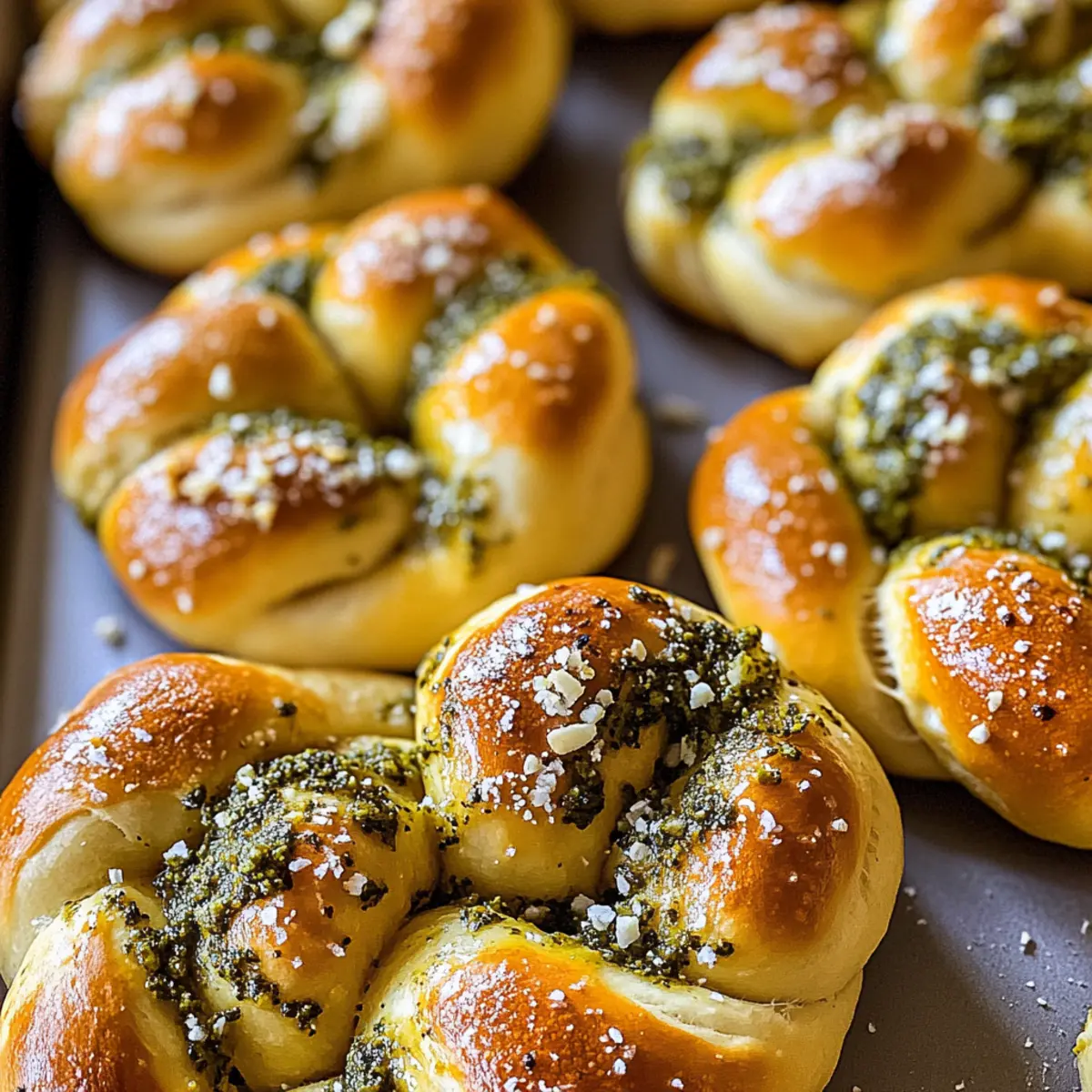 Pesto Garlic Butter Soft Pretzel Knots