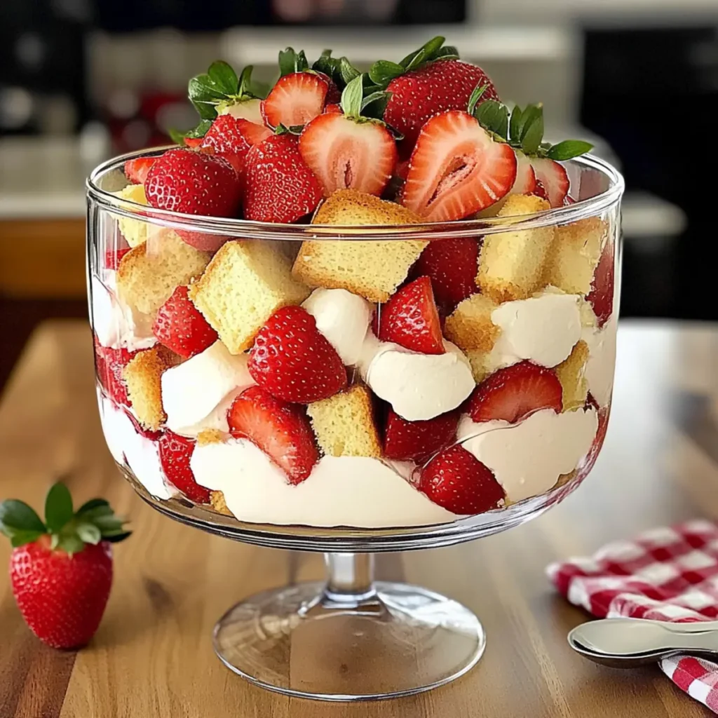 Easy Strawberry Trifle with Pound Cake