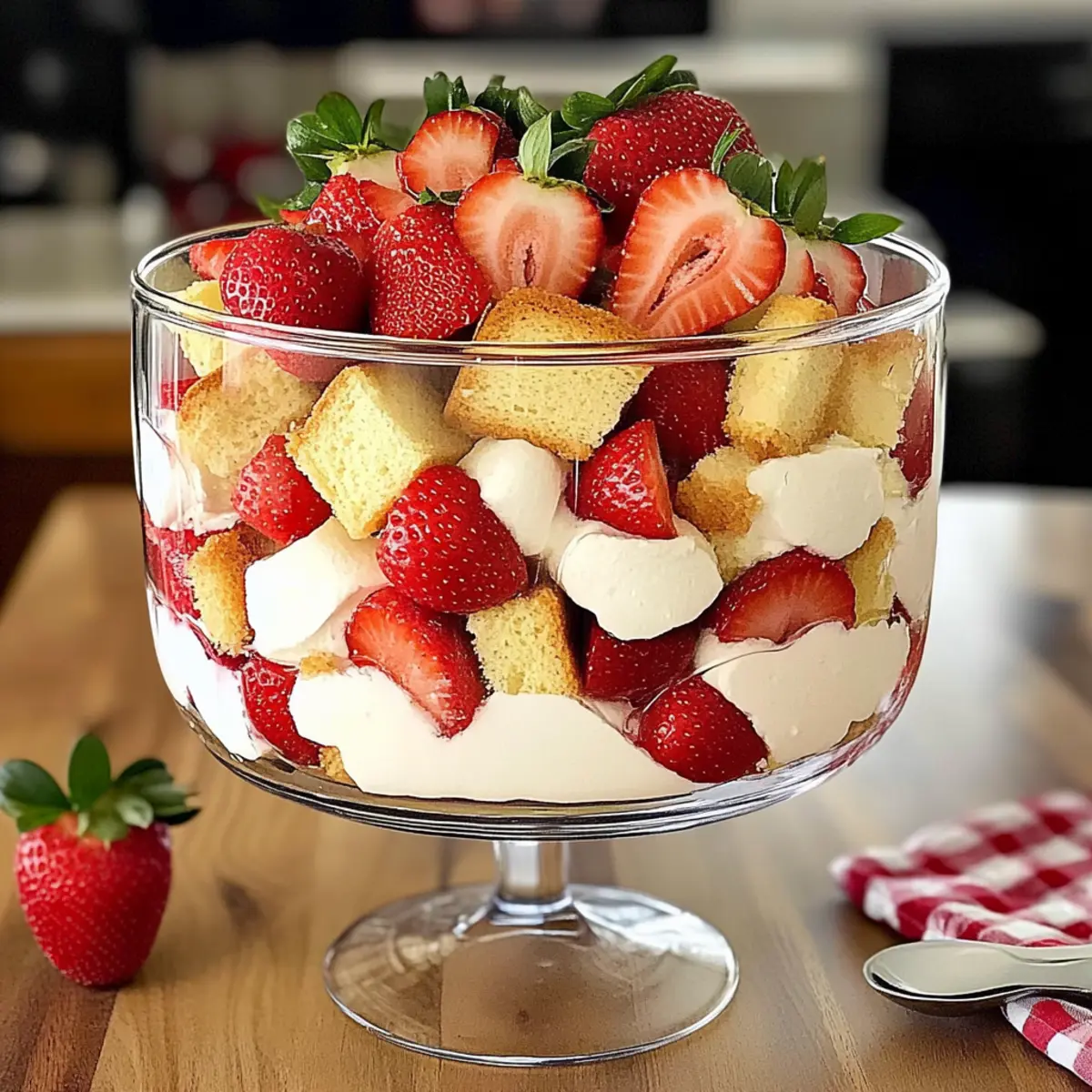 Easy Strawberry Trifle with Pound Cake