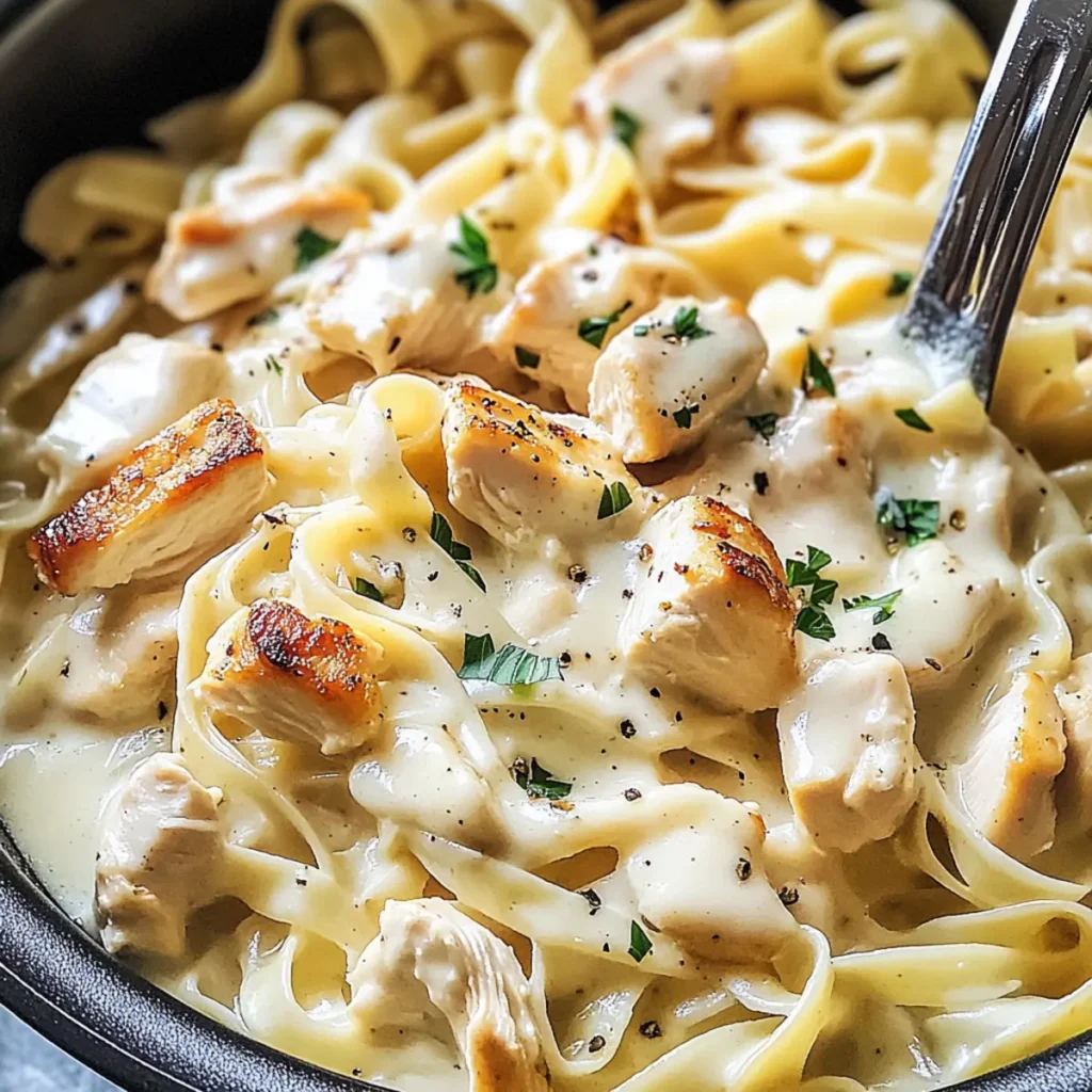 One Pot Chicken Alfredo Pasta