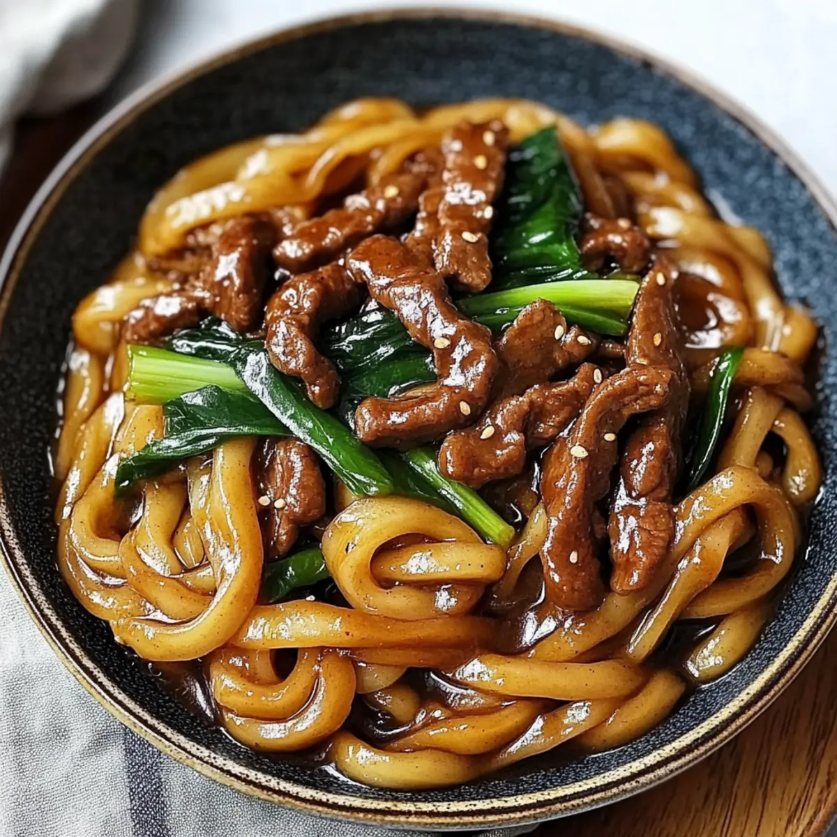 Black Pepper Beef Udon
