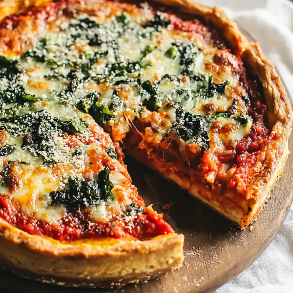 Delicious Chicago-Style Vegetarian Deep Dish Pizza