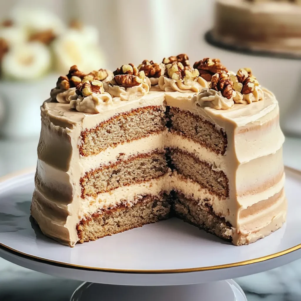 Coffee Walnut Layer Cake