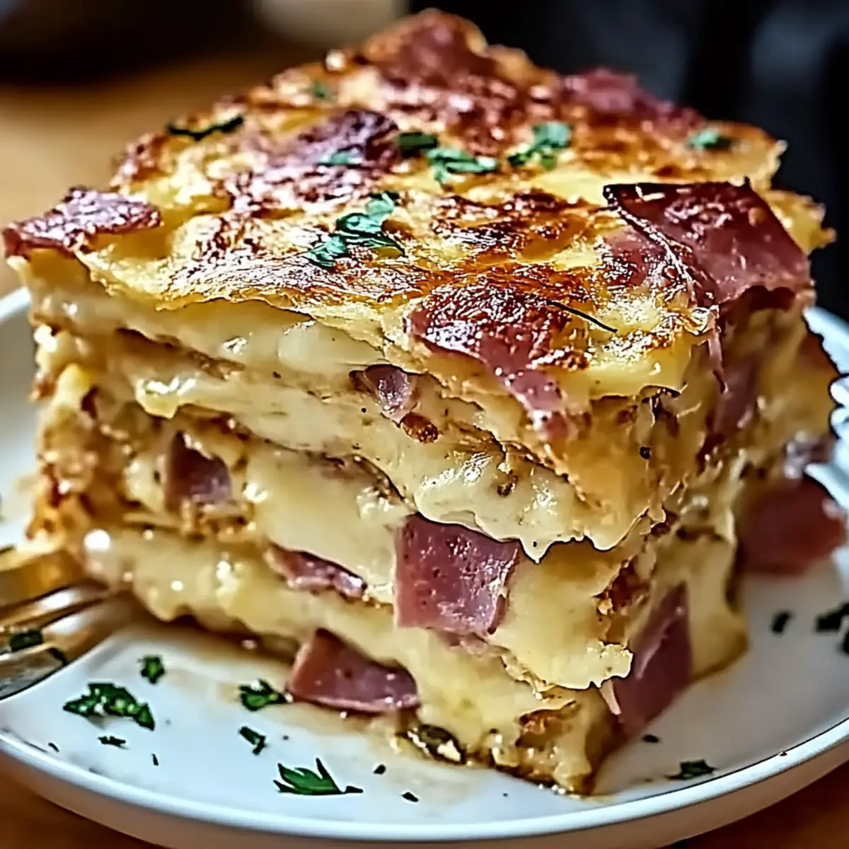 Delicious Reuben Casserole Bake with Rye Bread and Swiss Cheese