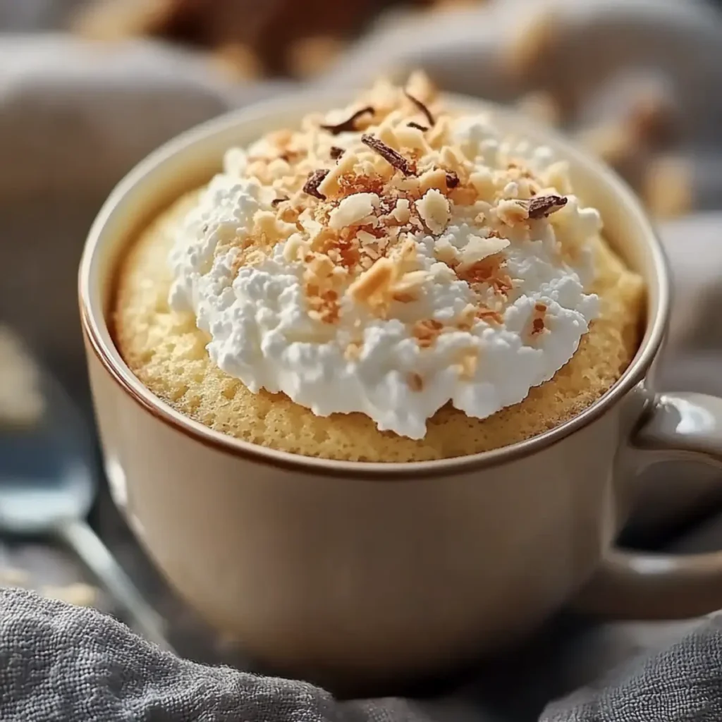 Delicious Mug Cake Coco-Vanille au Cottage Cheese in 5 Minutes