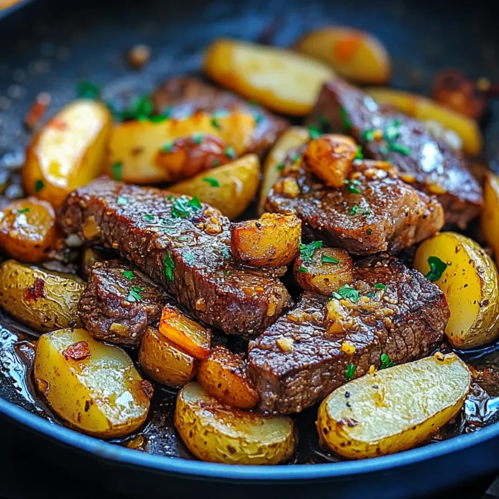 Garlic Butter Steak and Potatoes Skillet