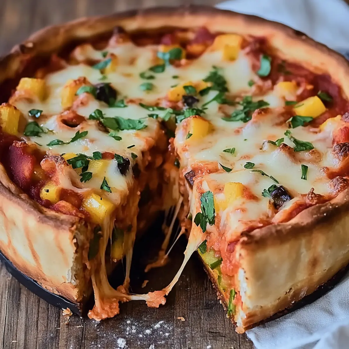 Delicious Vegan Deep Dish Cheese & Veg Pizza Recipe to Savor