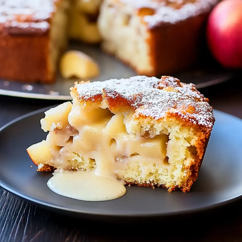 Delicious Traditional Irish Apple Cake with Custard Recipe
