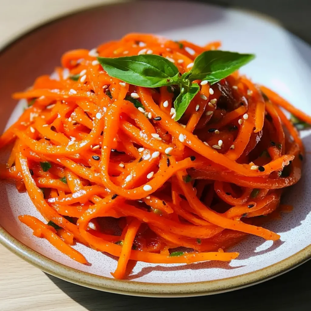 Easy Korean Carrot Salad Recipe with Garlic and Spices