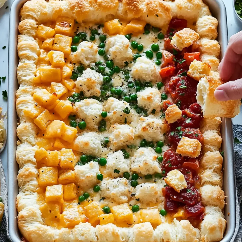 Delicious Four-Way Party Dip with Biscuit Dippers Recipe