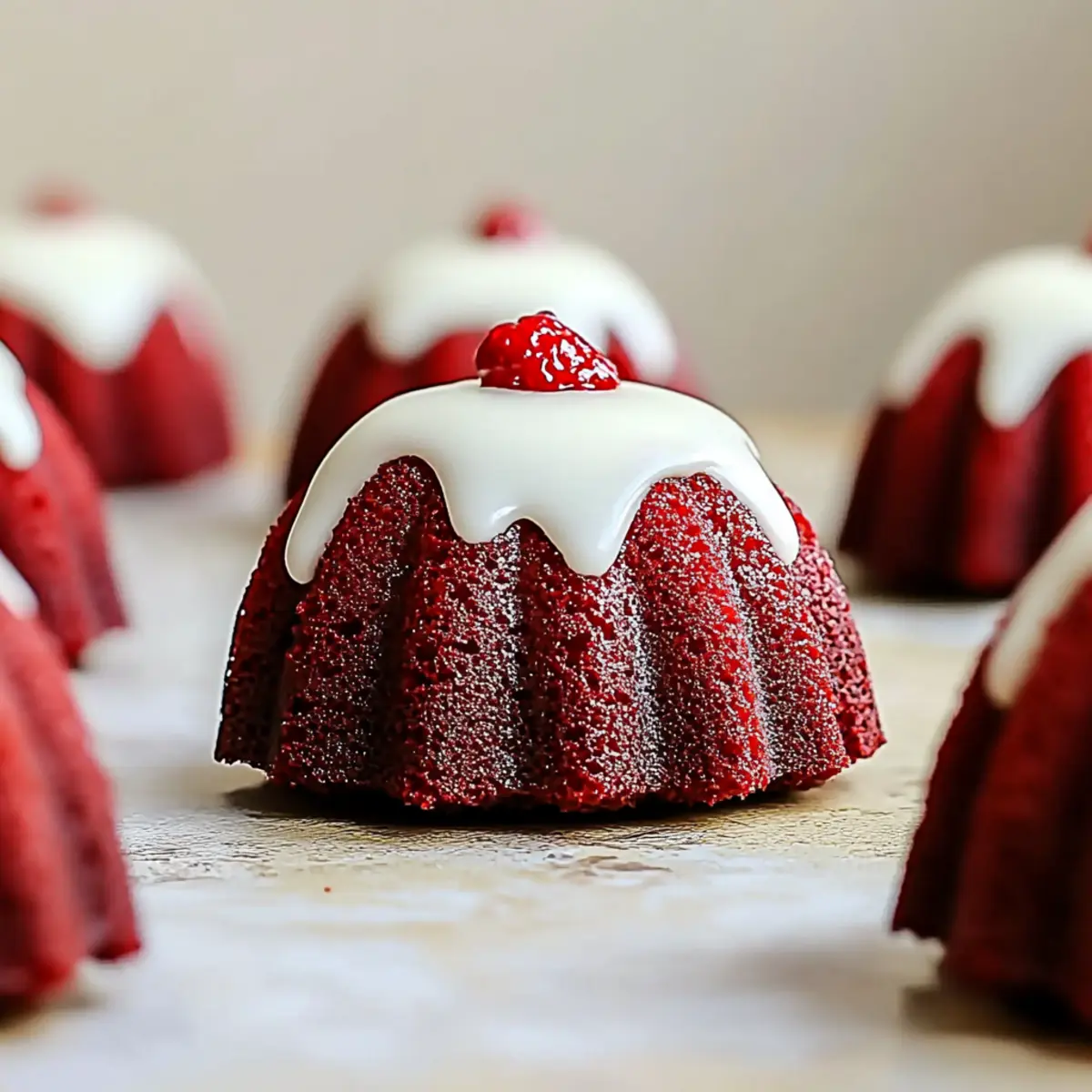 Delicious Mini Red Velvet Bundt Cakes with Cream Cheese Glaze