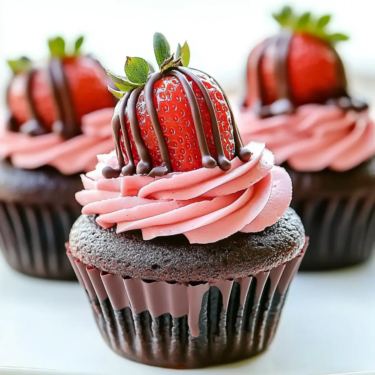 Chocolate Covered Strawberry Cupcakes