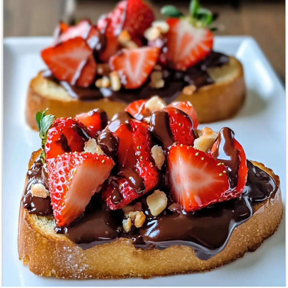Chocolate Strawberry Bruschetta