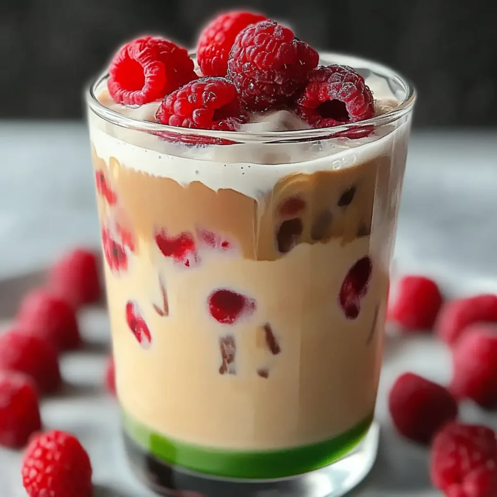 Raspberry White Chocolate Iced Latte